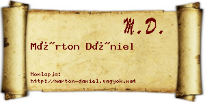 Márton Dániel névjegykártya